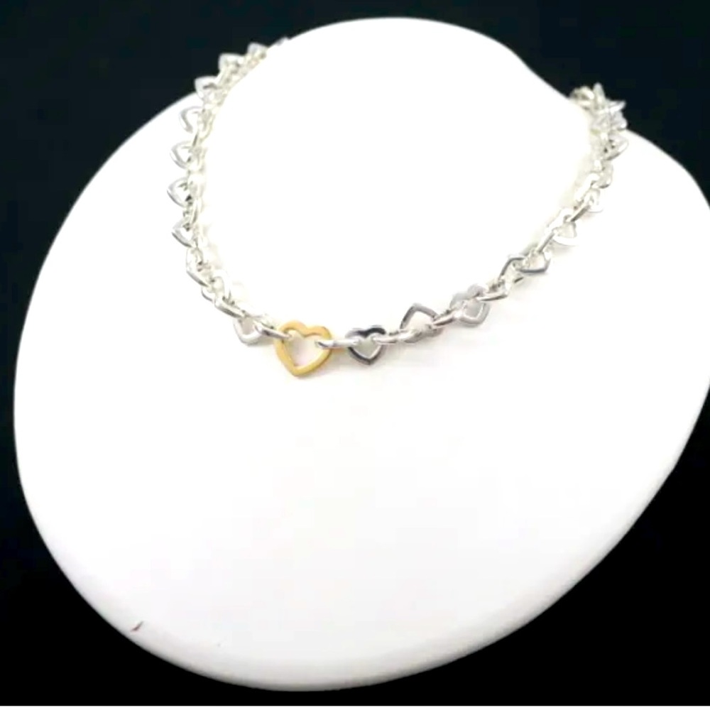 Retired Tiffany&Co heart link necklace and bracelet